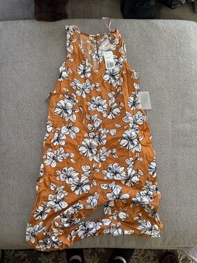 Forever 21 Orange Floral Jumpsuit